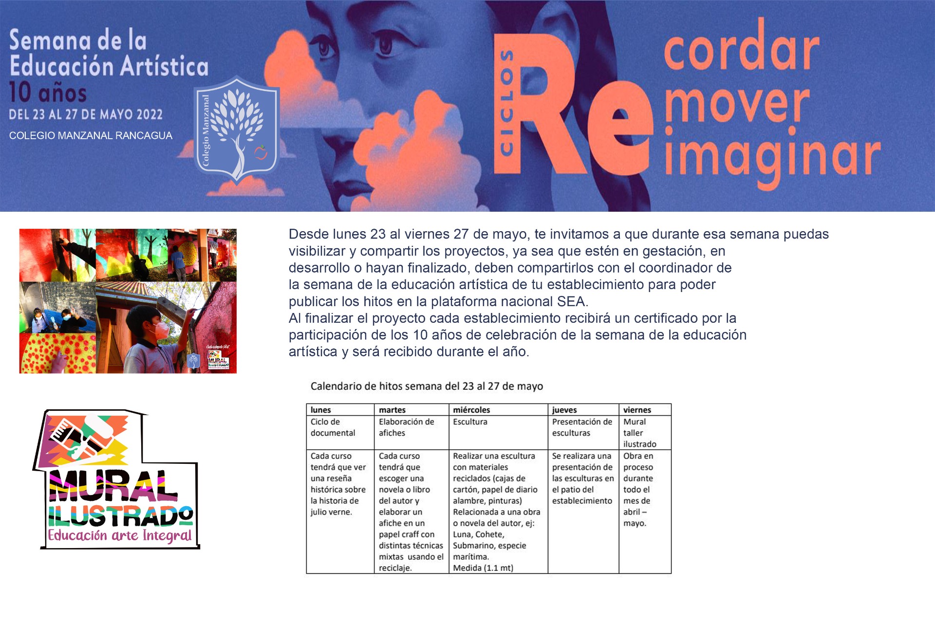 Semana De La Educación Artística Sea Colegiomanzanal Semana De La Educación Artística Sea Colegiomanzanal